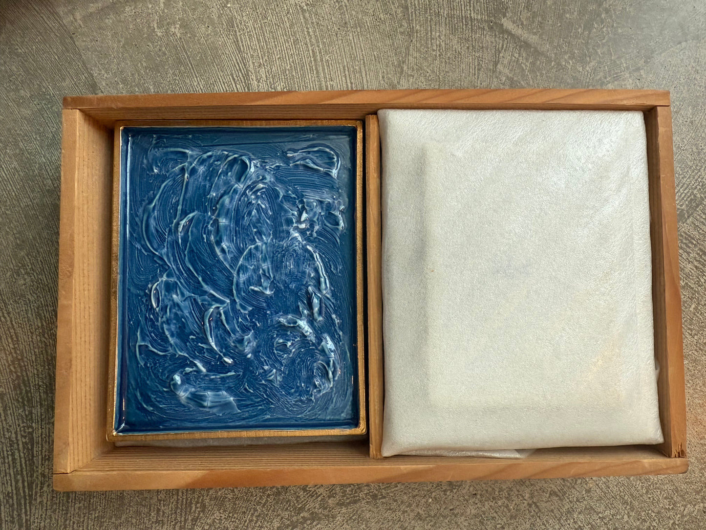 Set of 5 Vintage Sea Blue Plates by Fumiyama