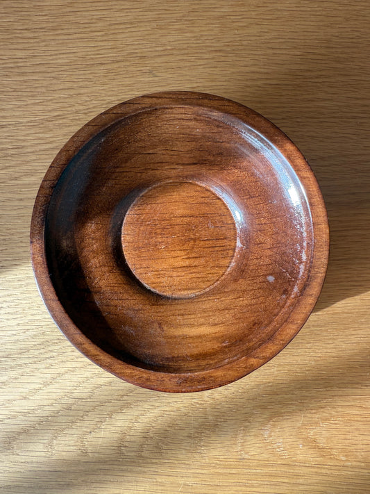 Set of 2 Vintage Wooden Saucers