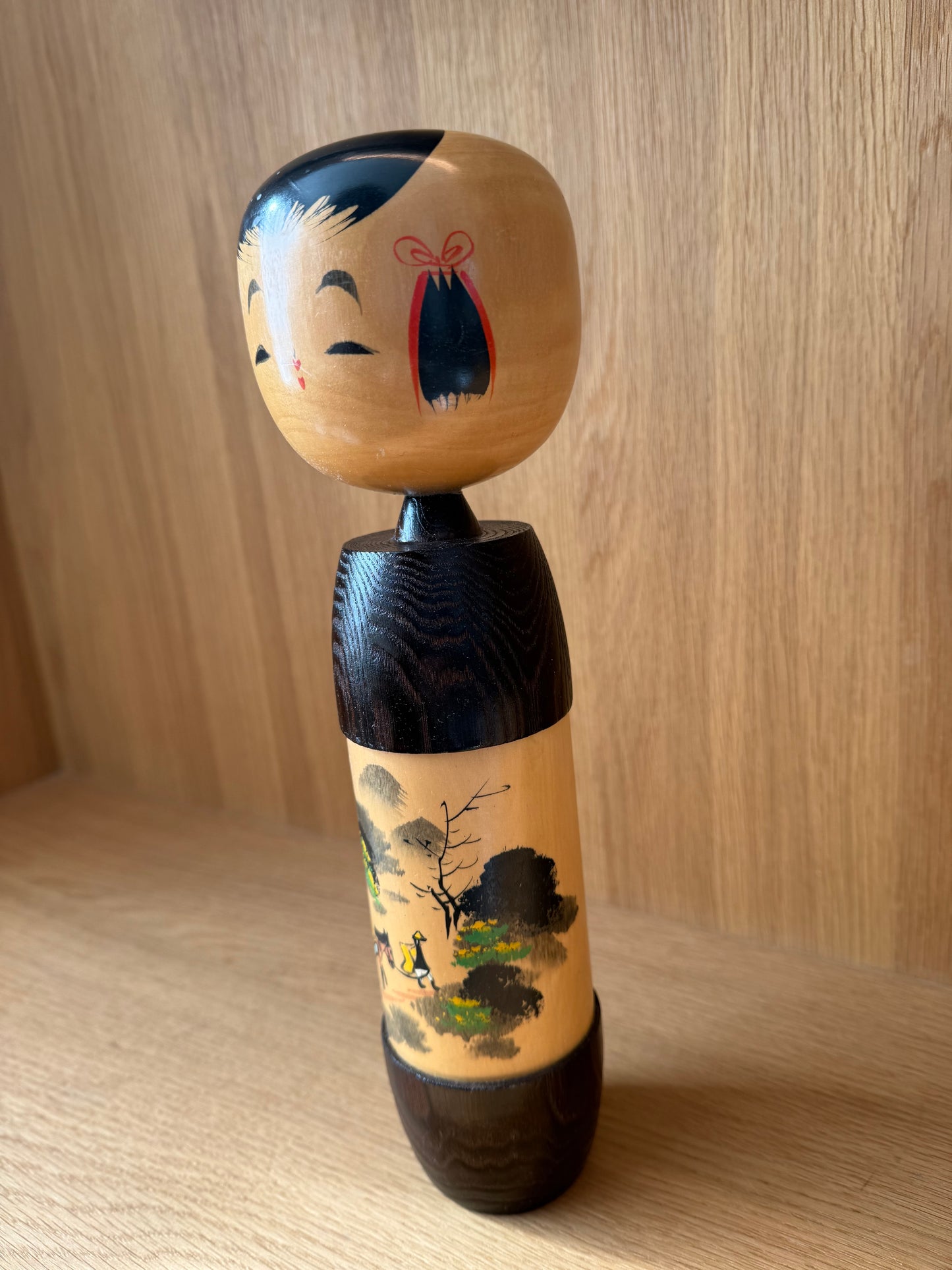 Vintage Japanese wooden doll by Okamoto, Usaburo