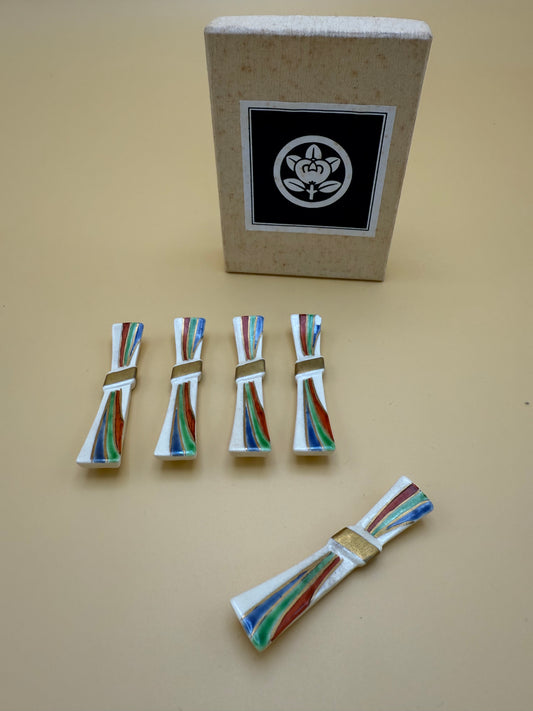 Vintage Kyomizuyaki Chopstick holder